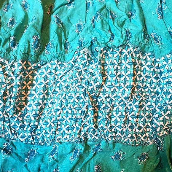 BOHO ☆ GYPSY ☆ TEAL ☆  TASSLE TRIM ☆ MAXI DRESS ☆ 3x [22/24] ☆ NWT - Picture 10 of 12